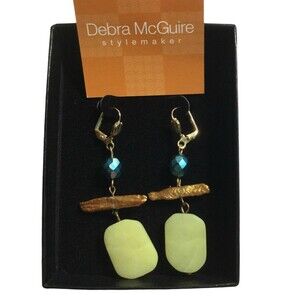 VTG Sitcom Friends Dangle Jade Earrings Jewelry By Sitcom Designer Debra McGuire